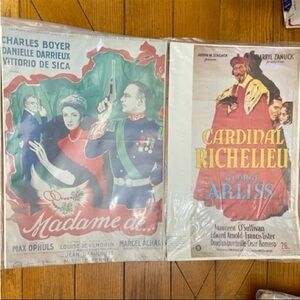 1953 Madame De and 1935 Cardinal Richelieu Movie Posters